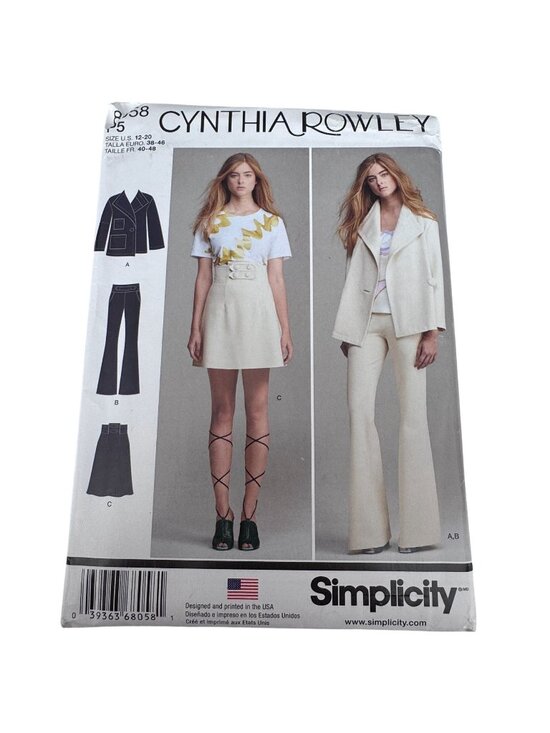 Simplicity Other - Simplicity Sewing Pattern 8058 Work Suit  Jacket Pants Skirt Modern 12-20 Uncut
